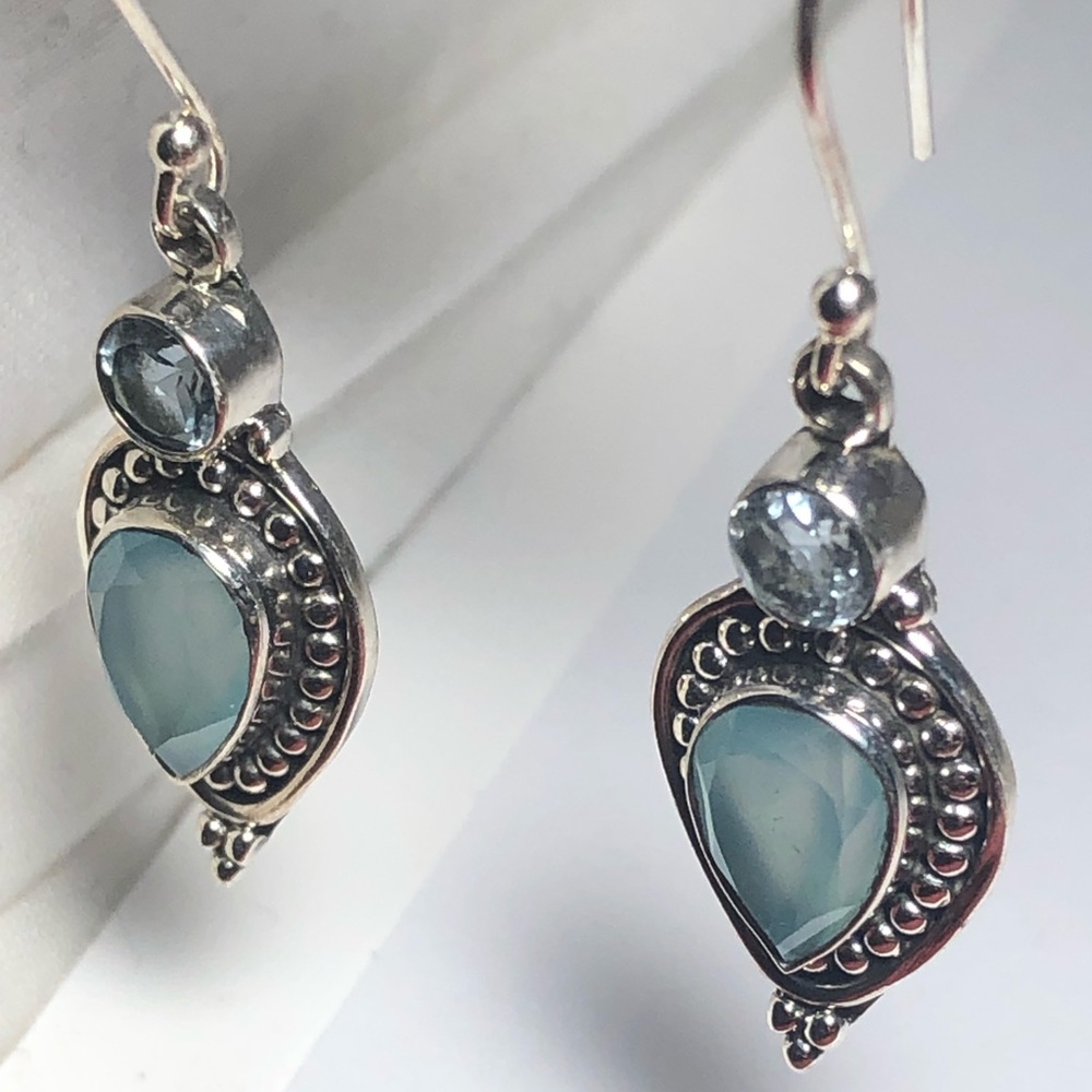 Gorgeous 925 Silver Genuine Gemstone Earrings - Picture 6 of 7